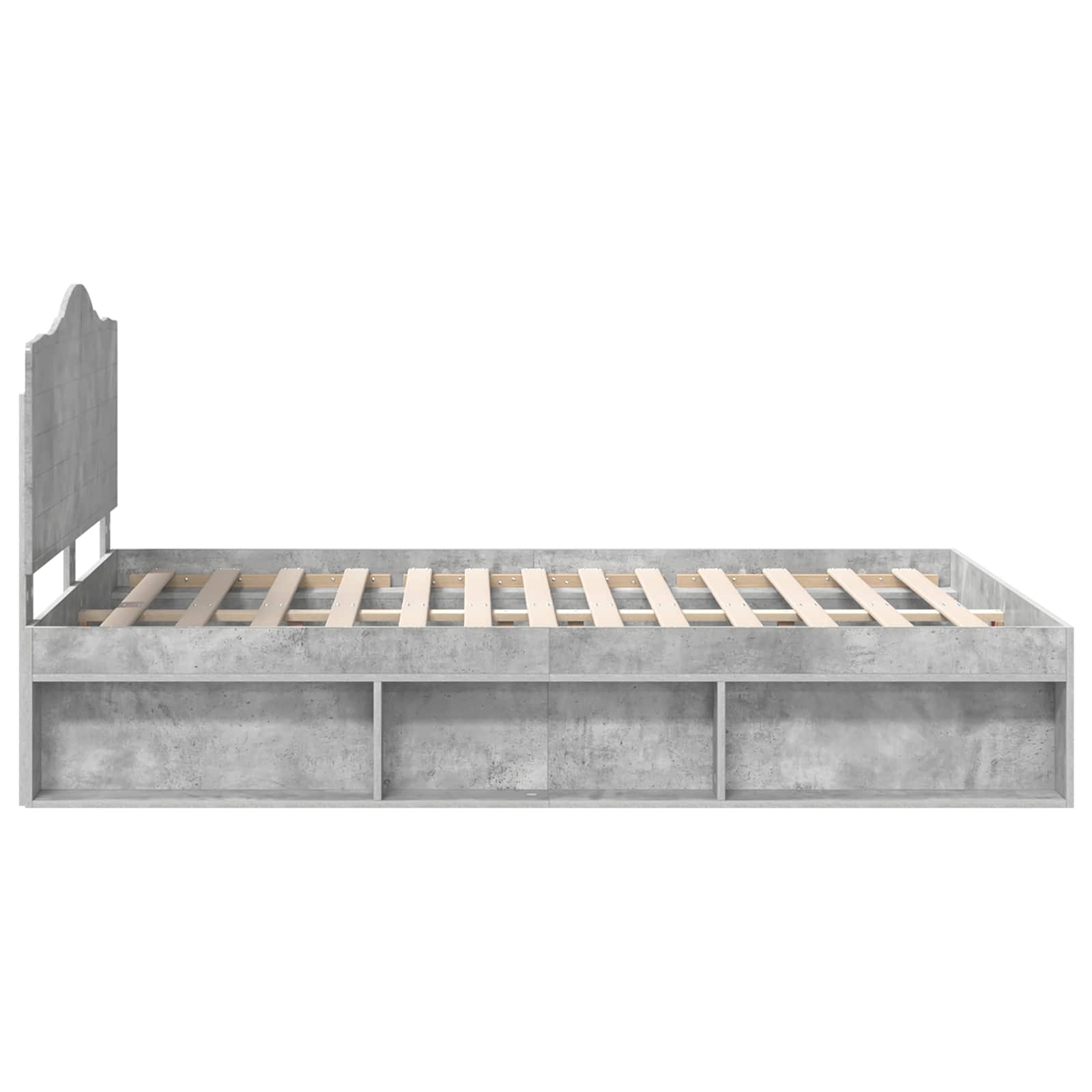 Krevetna konstrukcija Beton 140 x 200 cm Čvrsto borovo drvo