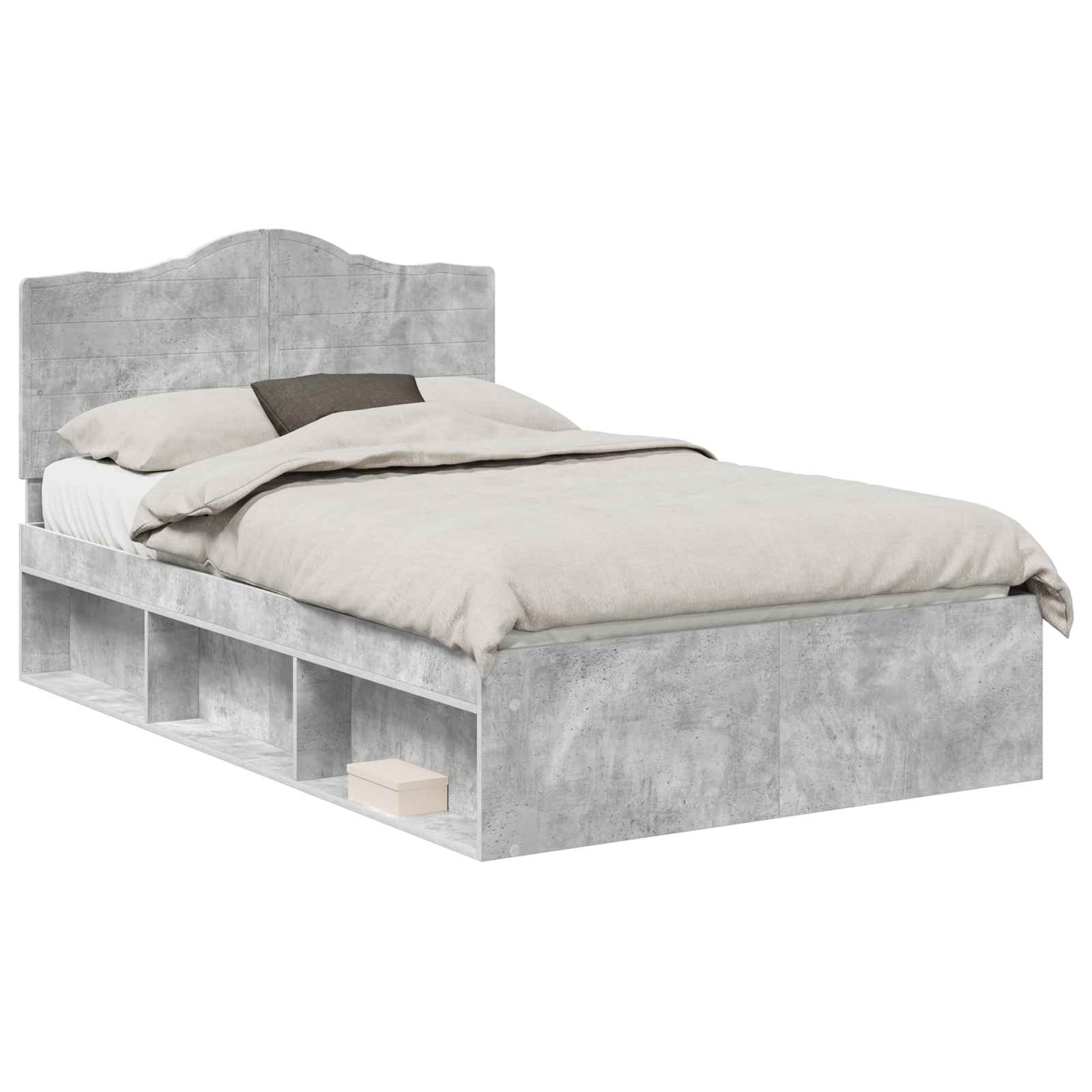 Krevetna konstrukcija Beton 120 x 200 cm Čvrsto borovo drvo