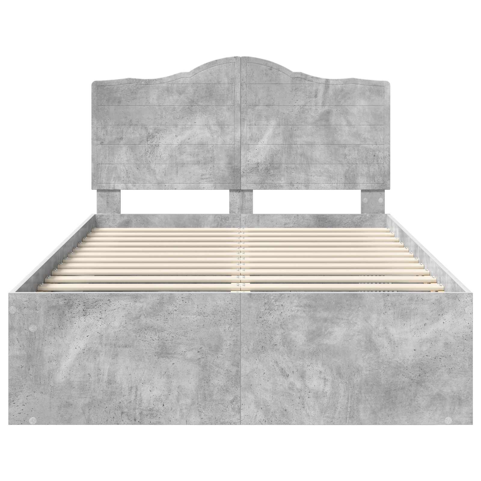 Krevetna konstrukcija Beton 120 x 190 cm Čvrsto borovo drvo