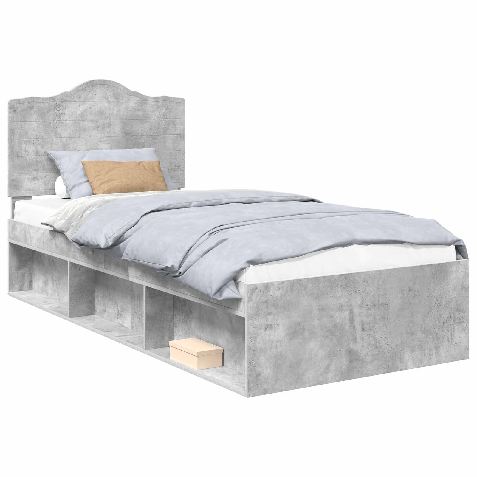 Krevetna konstrukcija Beton 90 x 200 cm Čvrsto borovo drvo
