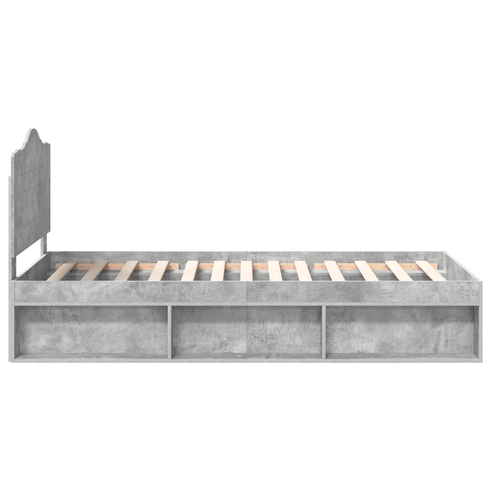 Krevetna konstrukcija Beton 90 x 200 cm Čvrsto borovo drvo