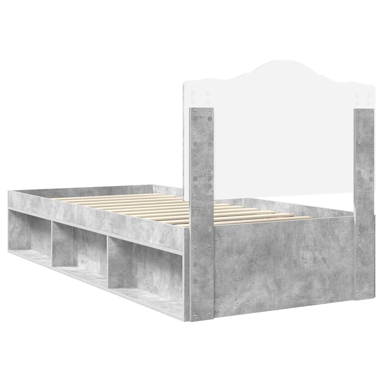 Krevetna konstrukcija s uzglavljem Betonska siva 75 x 190 cm