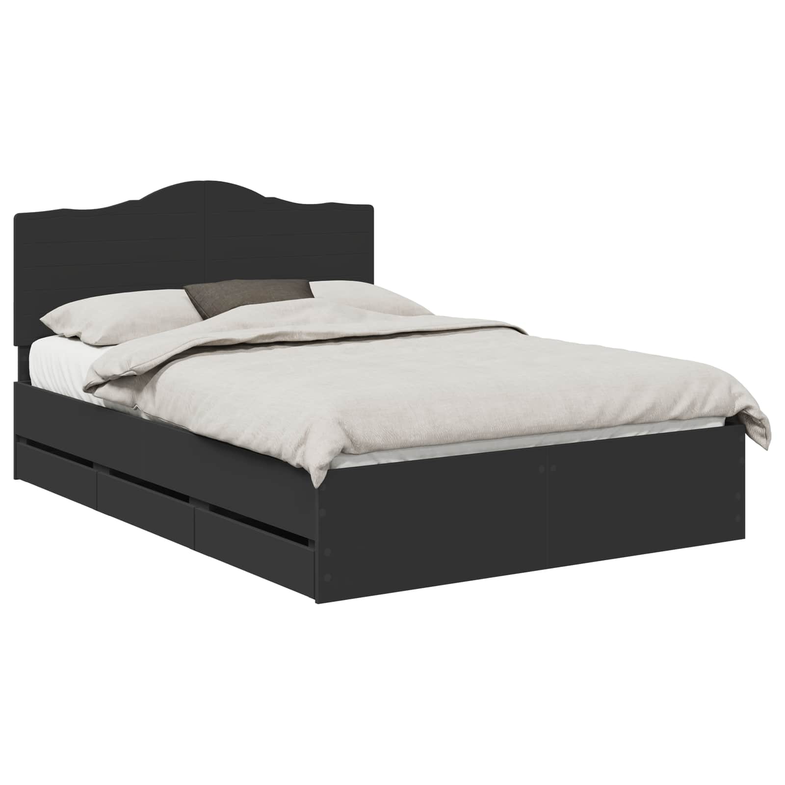 Krevetna konstrukcija Crna 150 x 200 cm Inženjersko Drvo