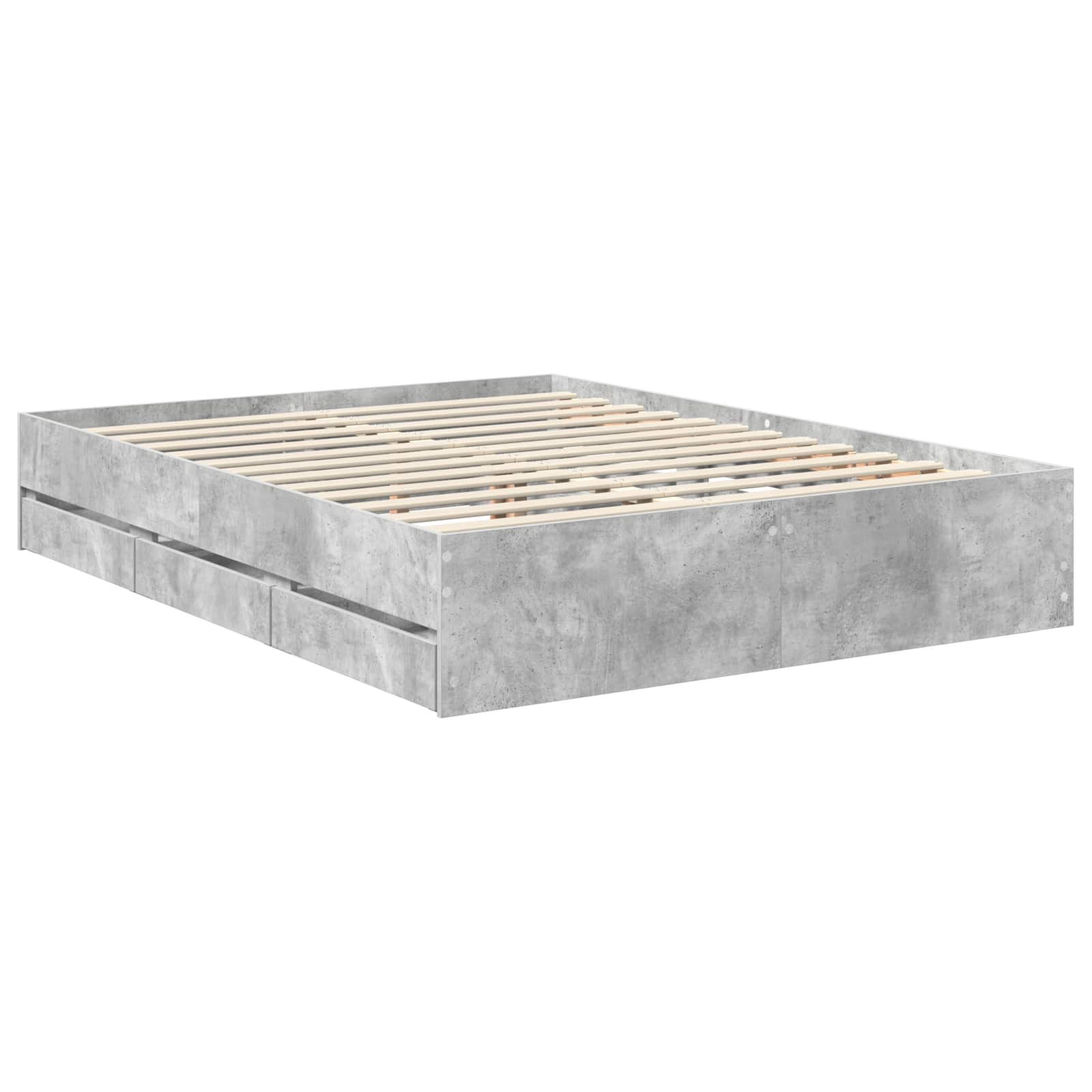 Krevetna konstrukcija s ladicama Betonska siva 150 x 200 cm