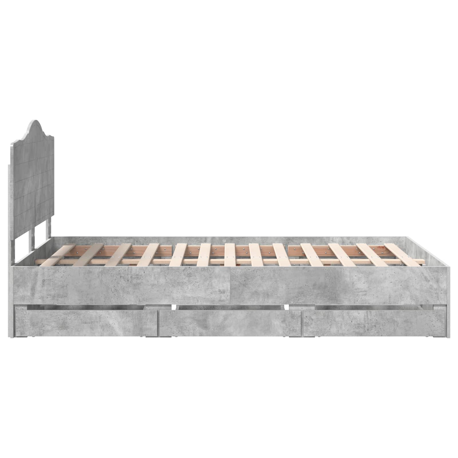 Krevetna konstrukcija s ladicama Betonsko Siva 135 x 190 cm