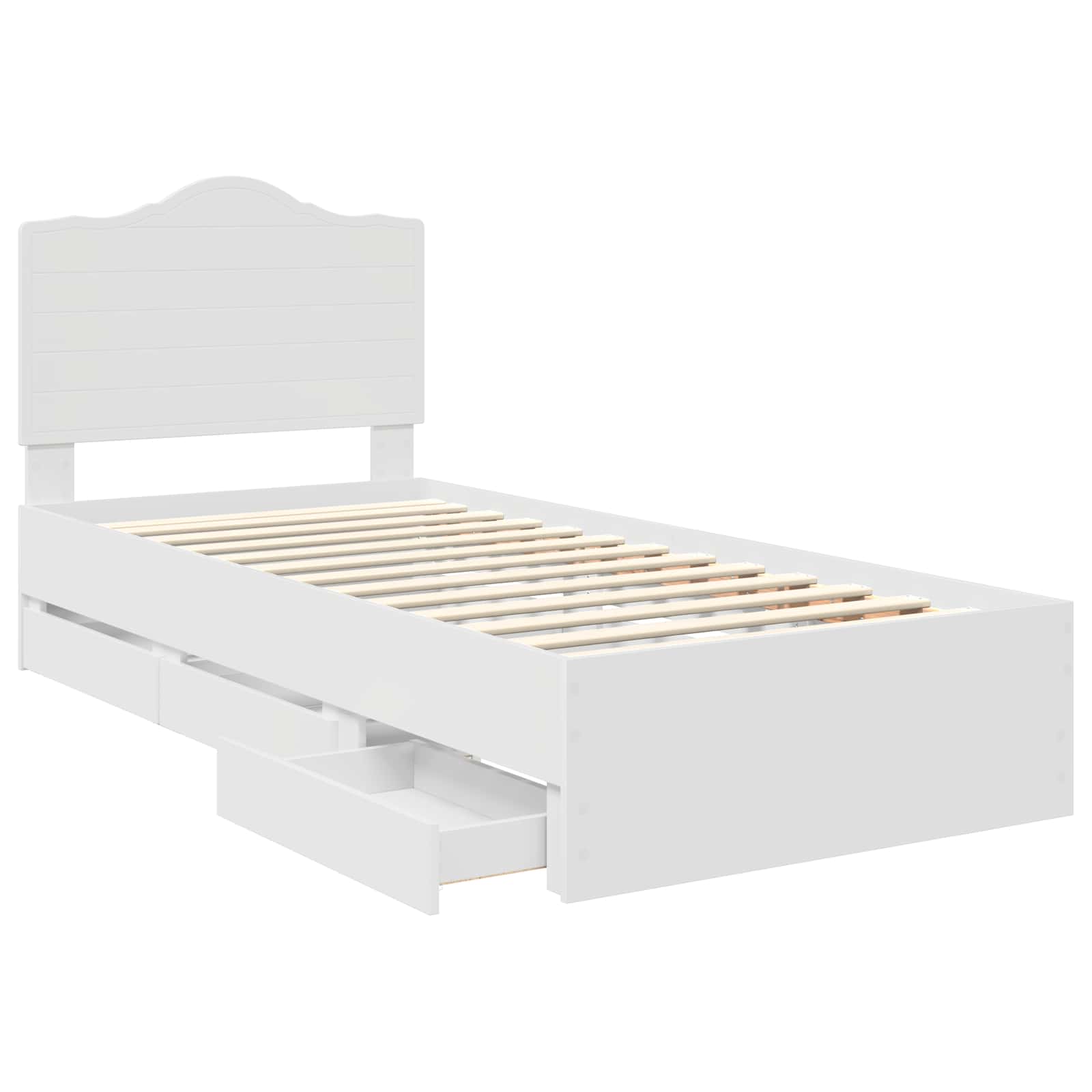 Krevetna konstrukcija Bijeli 100 x 200 cm Inženjersko Drvo