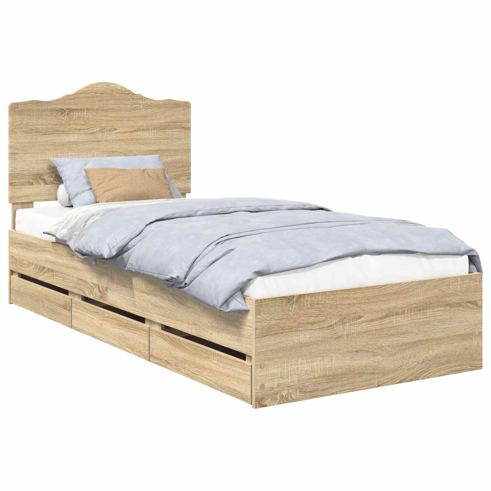 Krevetna konstrukcija s ladicama Sonoma hrast 100 x 200 cm