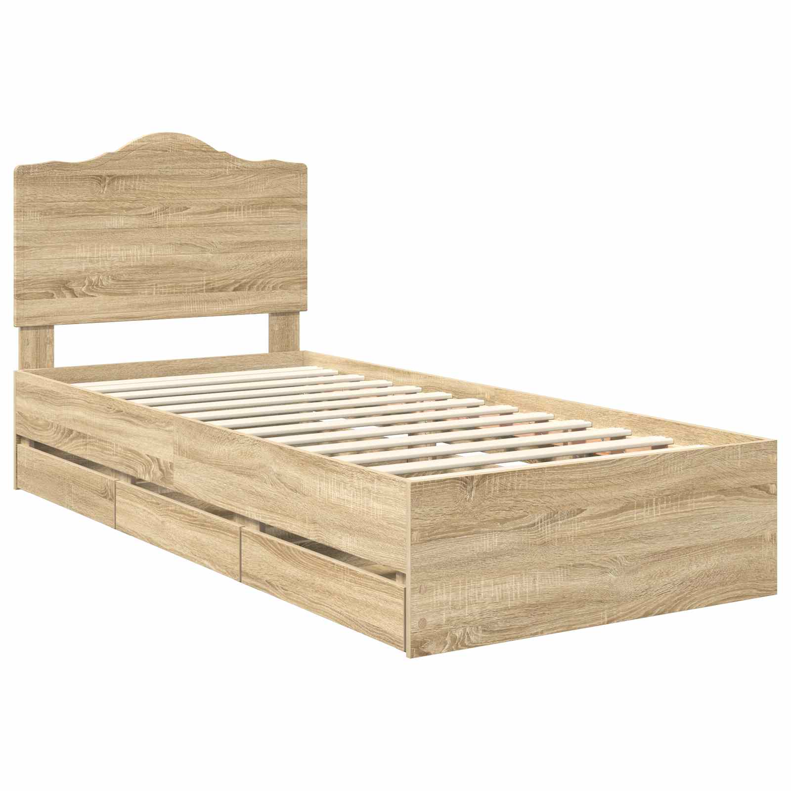 Krevetna konstrukcija s ladicama Sonoma hrast 100 x 200 cm