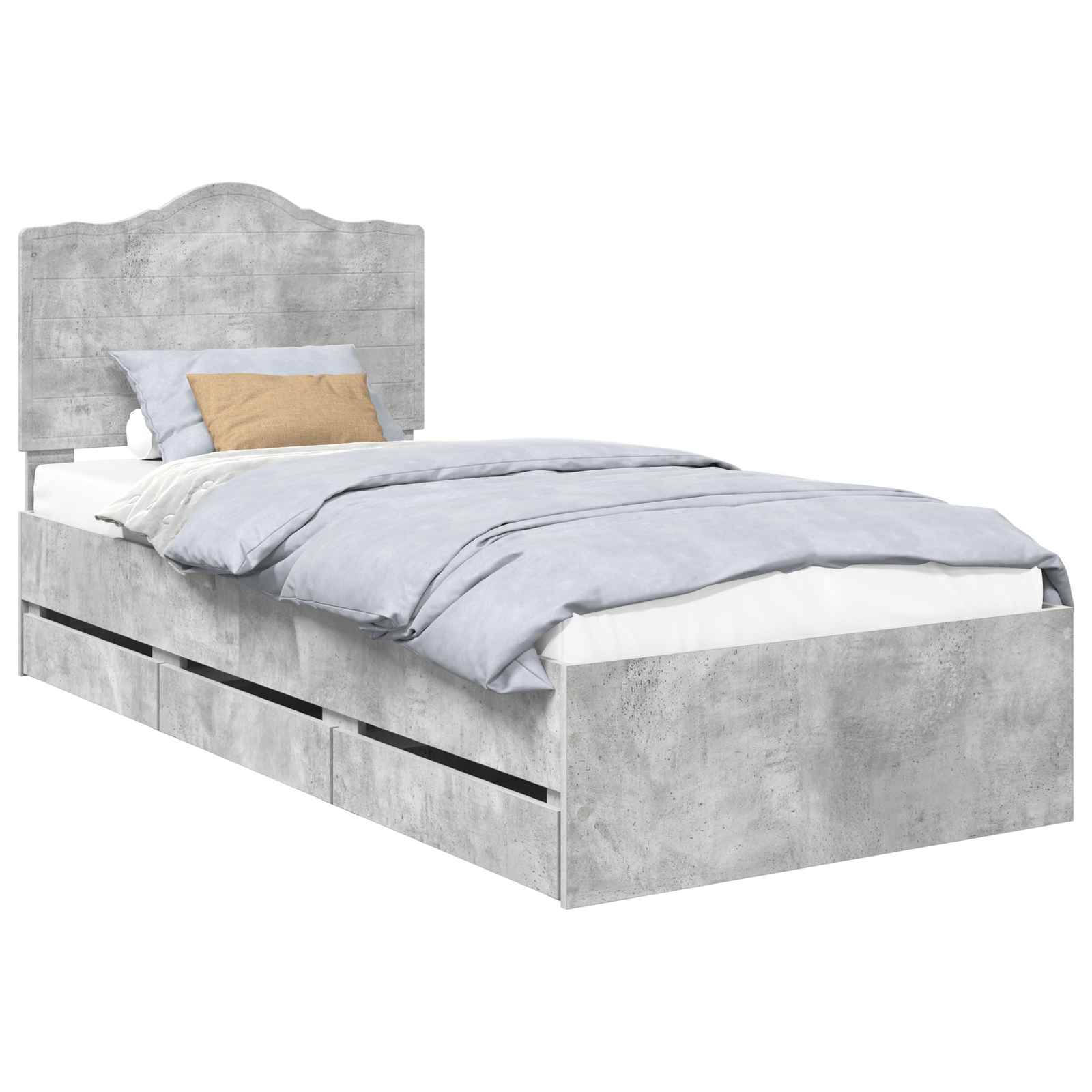 Krevetna konstrukcija s ladicama Betonsko Siva 90 x 200 cm