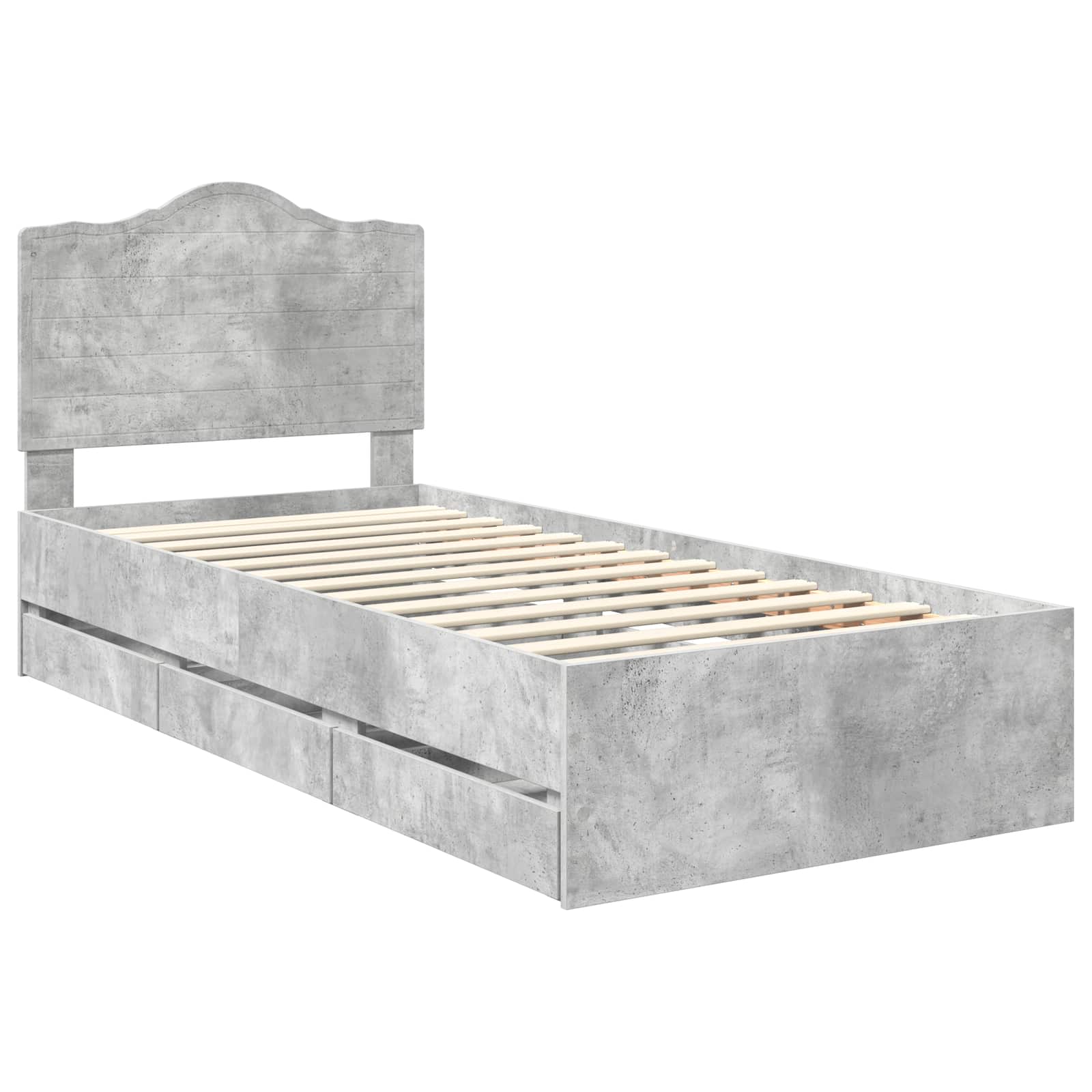 Krevetna konstrukcija s ladicama Betonsko Siva 75 x 190 cm