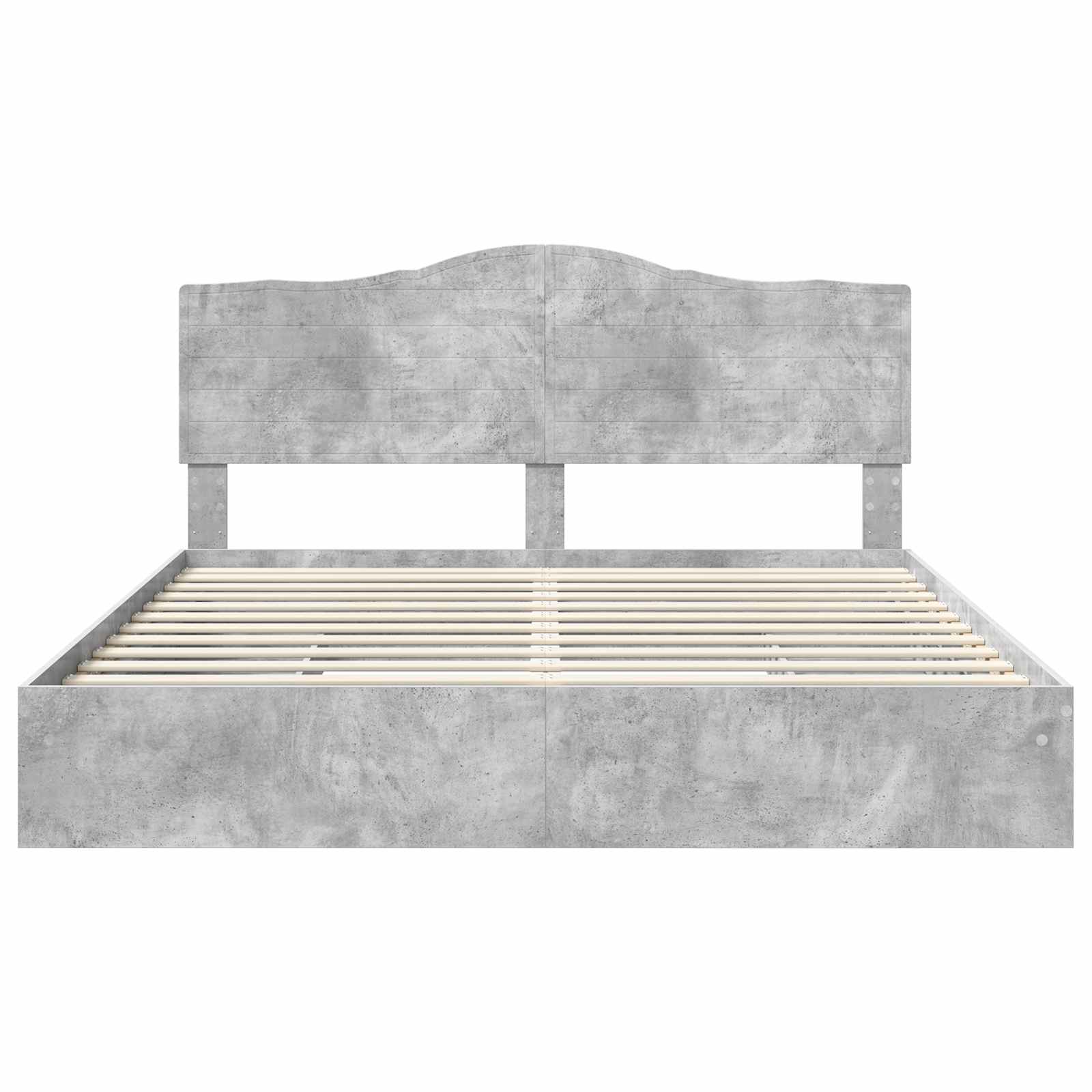 Krevet s od storage s uzglavljem Betonski sivi 200 x 200 cm