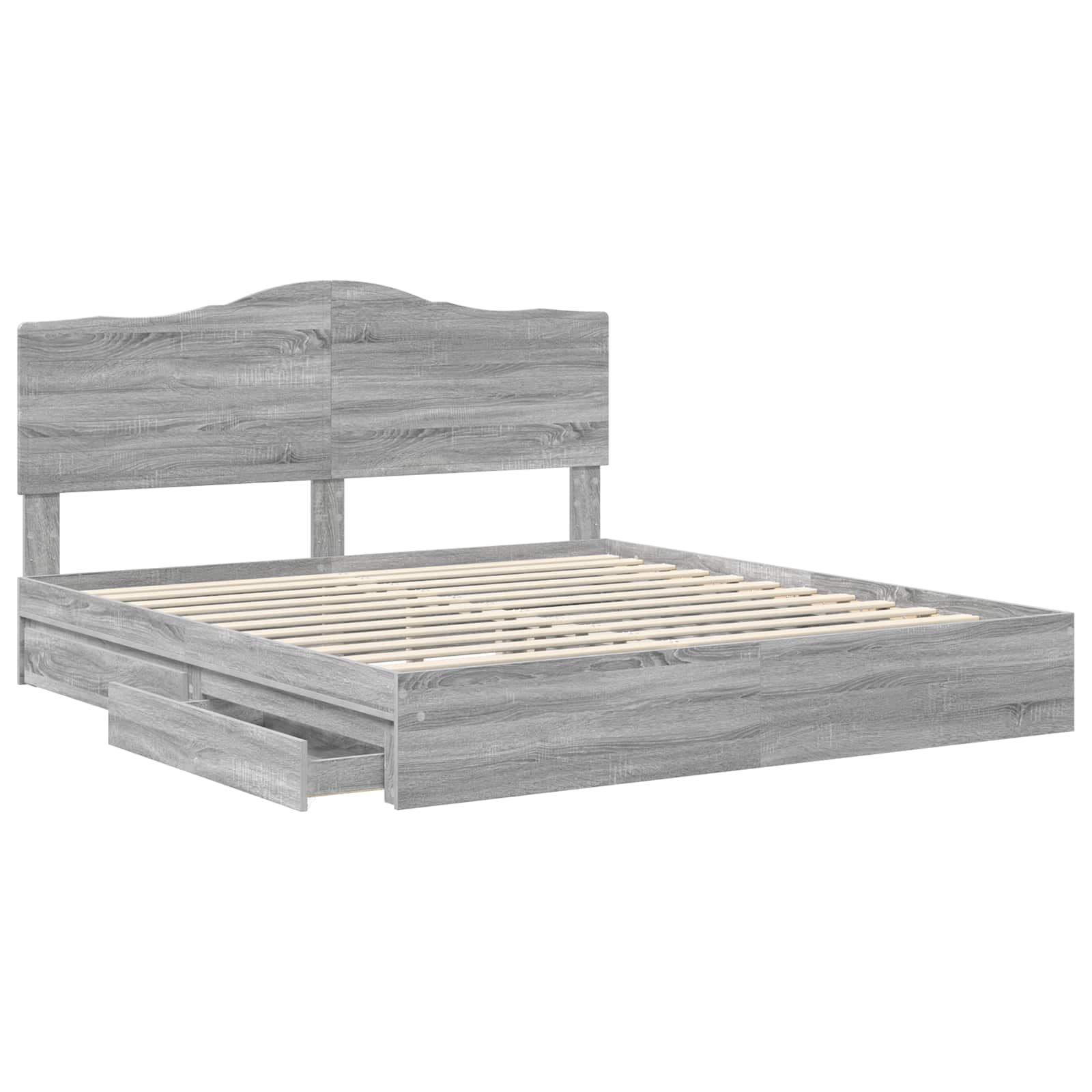 Krevet s od storage Siva Sonoma 200 x 200 cm Konstruirano drvo