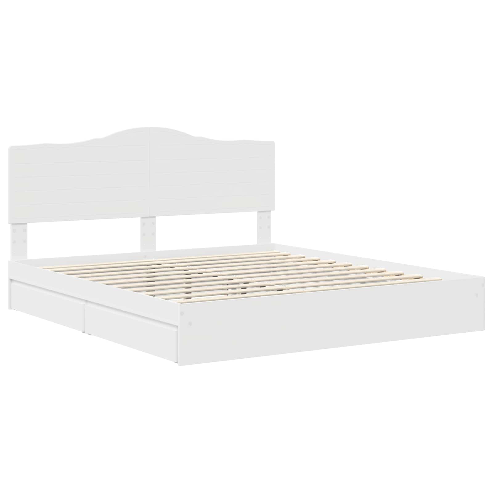 Krevet s od storage Bijelo 180 x 200 cm Konstruirano drvo