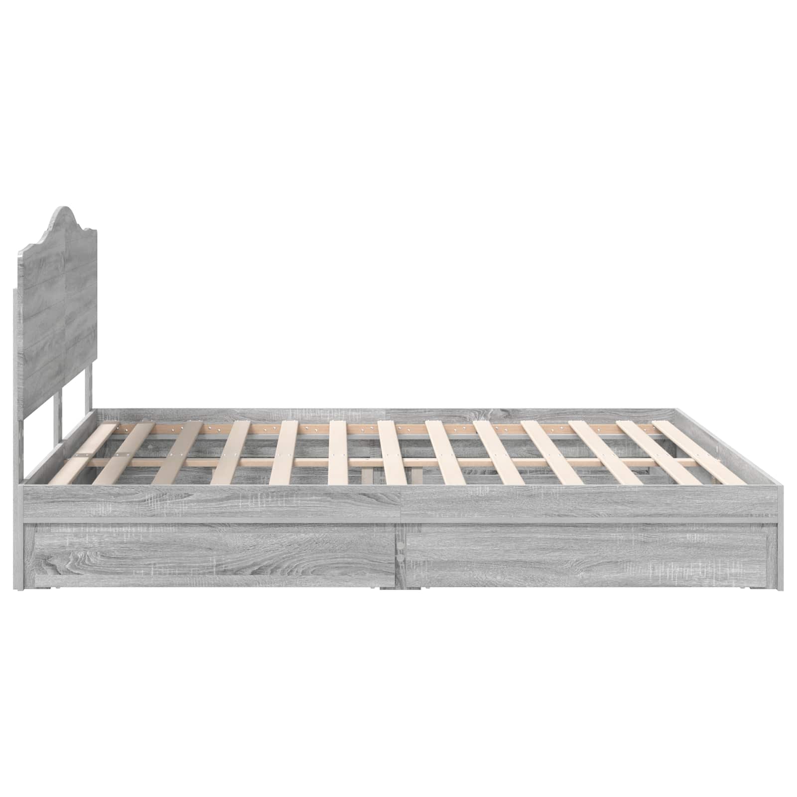 Krevet s od storage Siva Sonoma 180 x 200 cm Konstruirano drvo