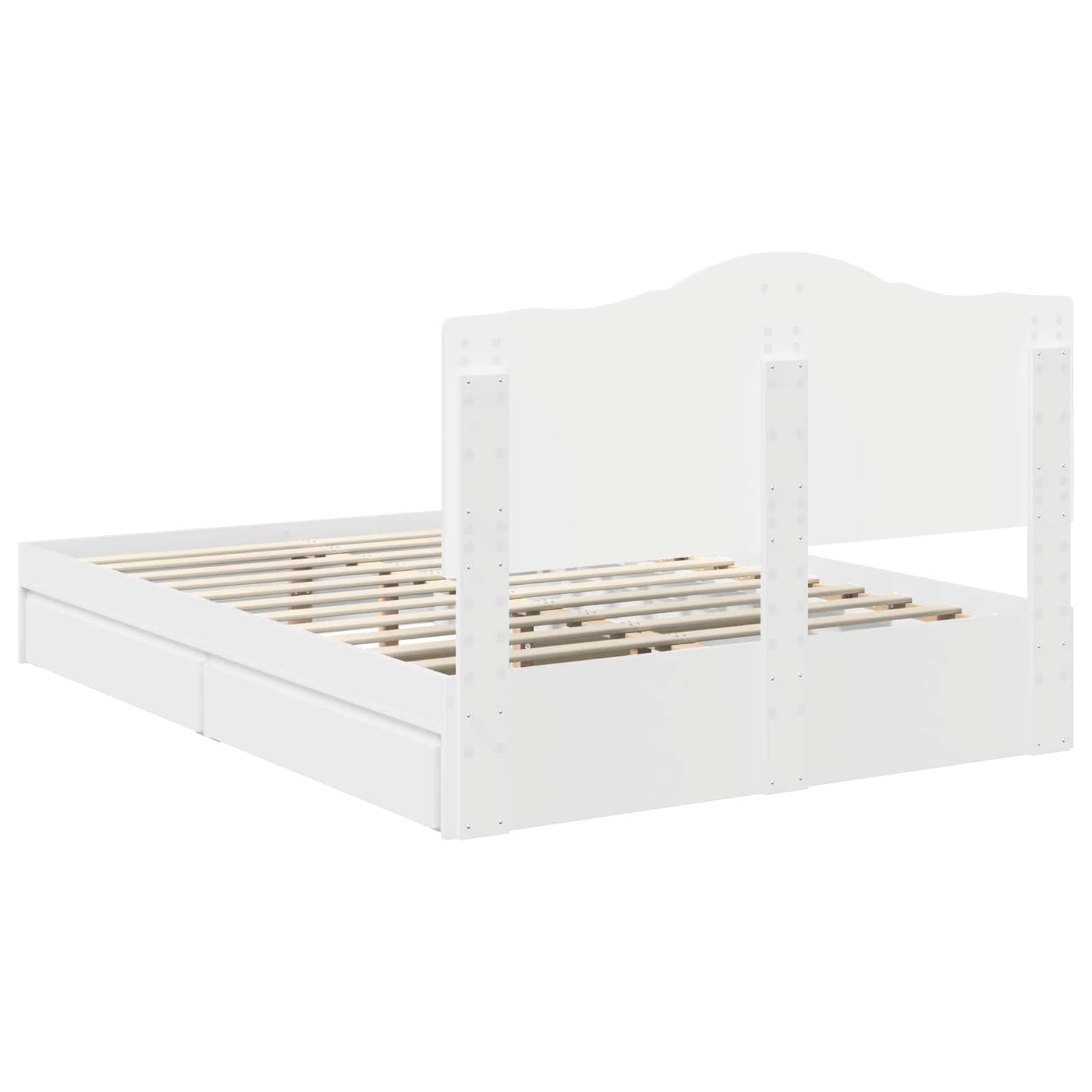 Krevet s od storage Bijelo 160 x 200 cm Konstruirano drvo