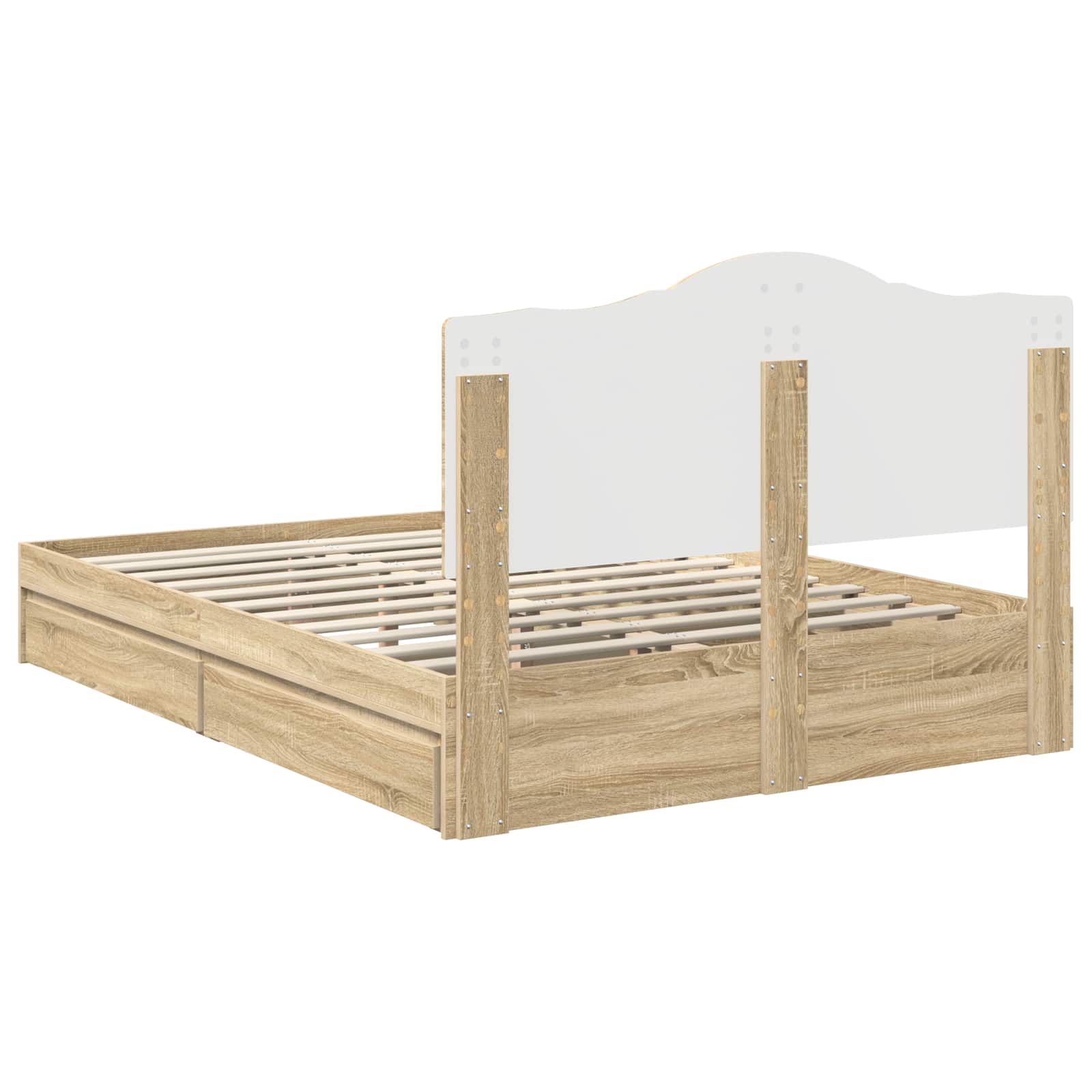 Krevet s od storage Sonoma hrast 160 x 200 cm Konstruirano drvo