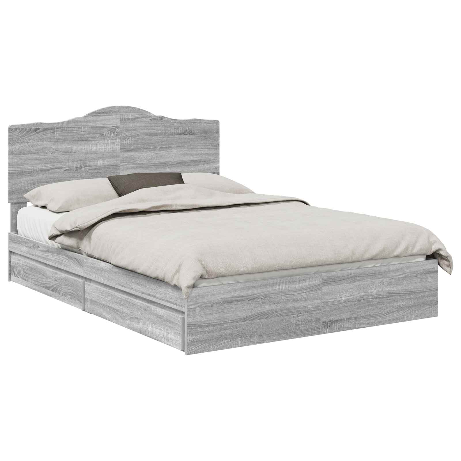 Krevet s od storage Siva Sonoma 160 x 200 cm Konstruirano drvo