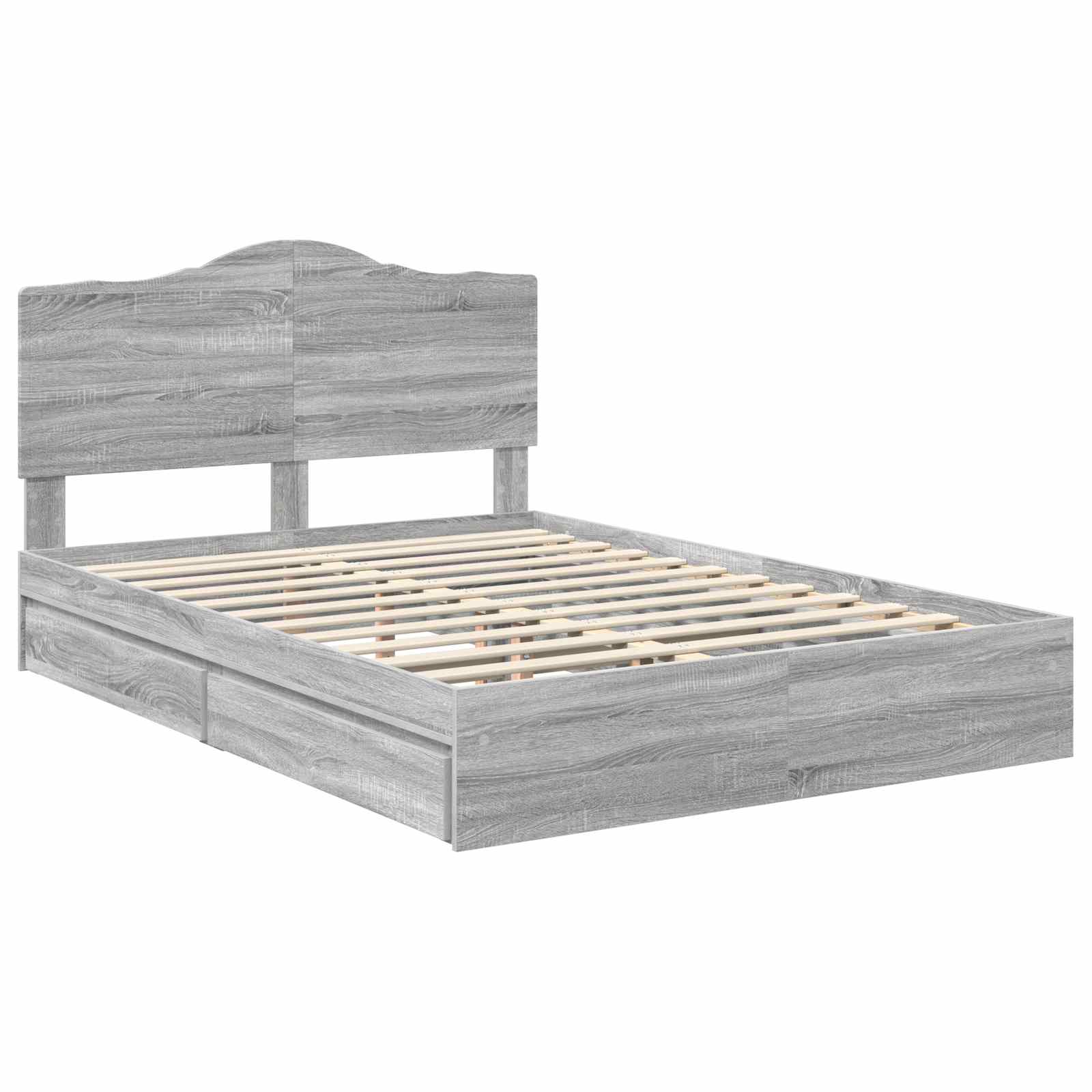 Krevet s od storage Siva Sonoma 160 x 200 cm Konstruirano drvo