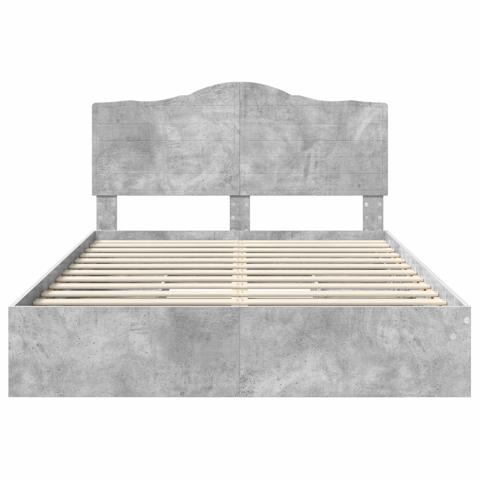 Krevet s od storage s uzglavljem Betonski sivi 150 x 200 cm