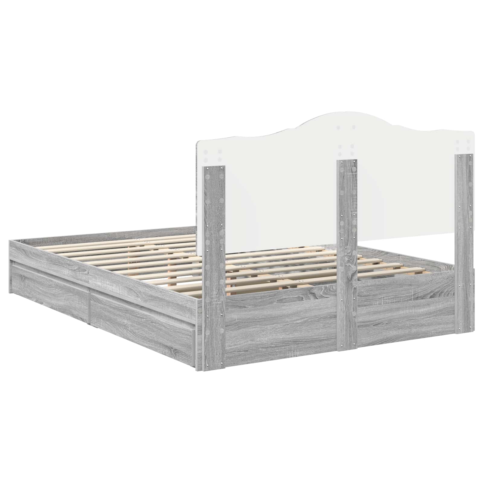Krevet s od storage Siva Sonoma 150 x 200 cm Konstruirano drvo