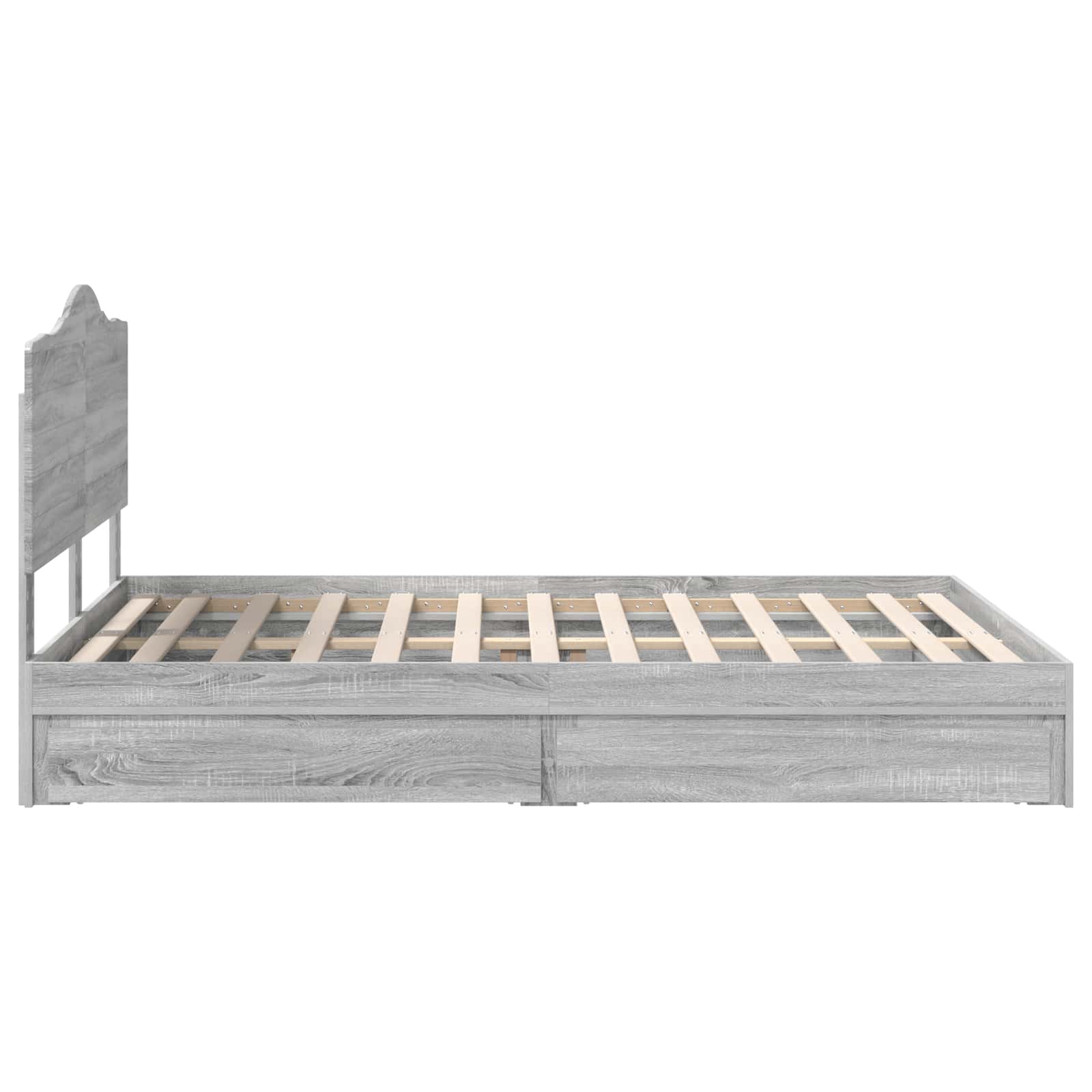 Krevet s od storage Siva Sonoma 150 x 200 cm Konstruirano drvo