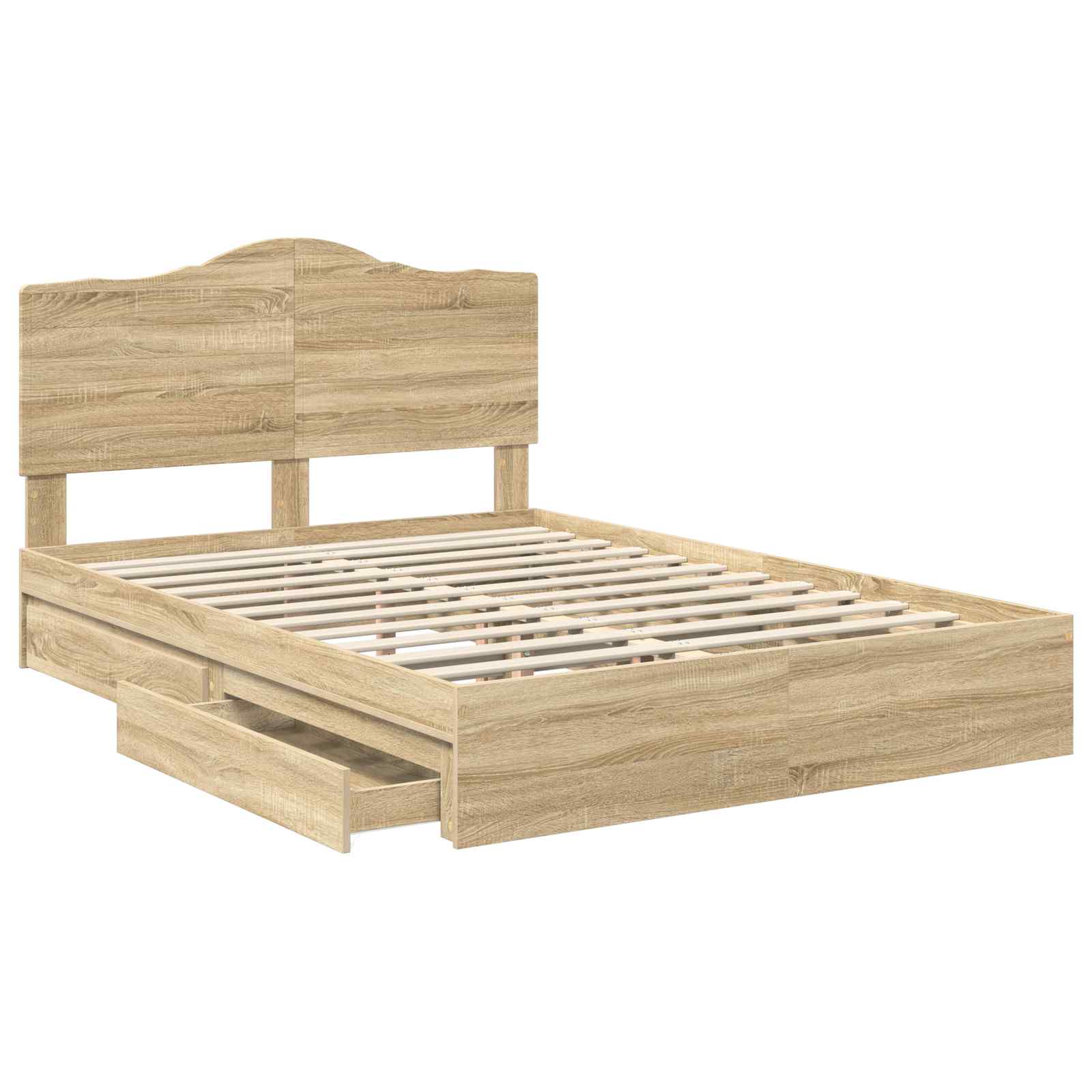 Krevet s od storage Sonoma hrast 140 x 200 cm Konstruirano drvo