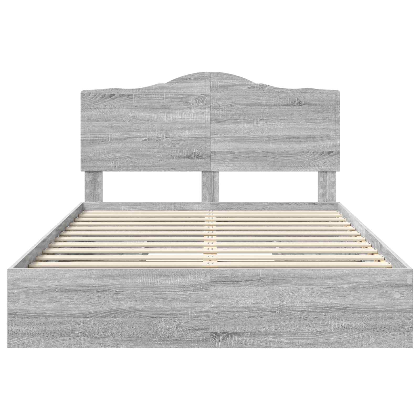 Krevet s od storage Siva Sonoma 140 x 200 cm Konstruirano drvo