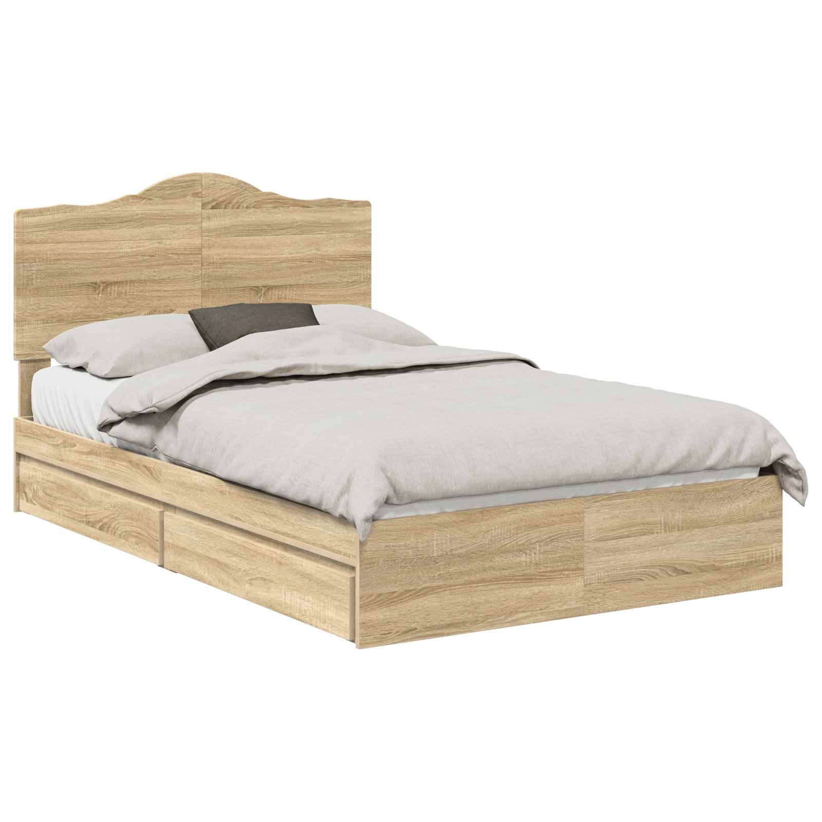 Krevet s od storage Sonoma hrast 120 x 200 cm Konstruirano drvo