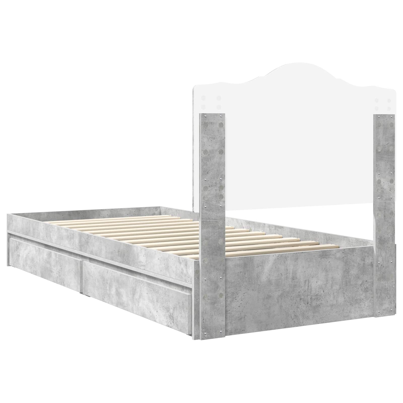 Krevet s od storage s uzglavljem Betonski sivi 100 x 200 cm