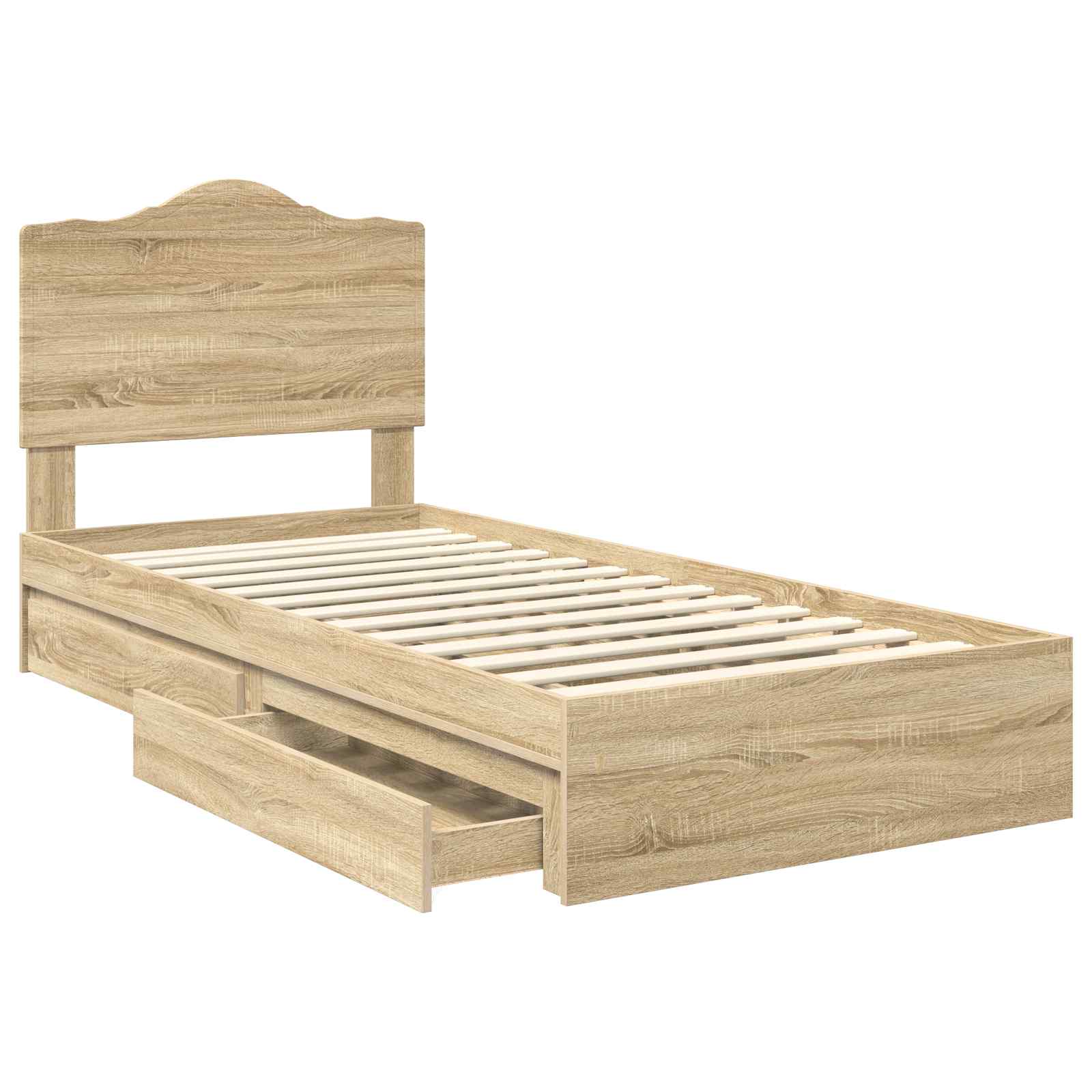 Krevet s od storage Sonoma hrast 90 x 200 cm Konstruirano drvo