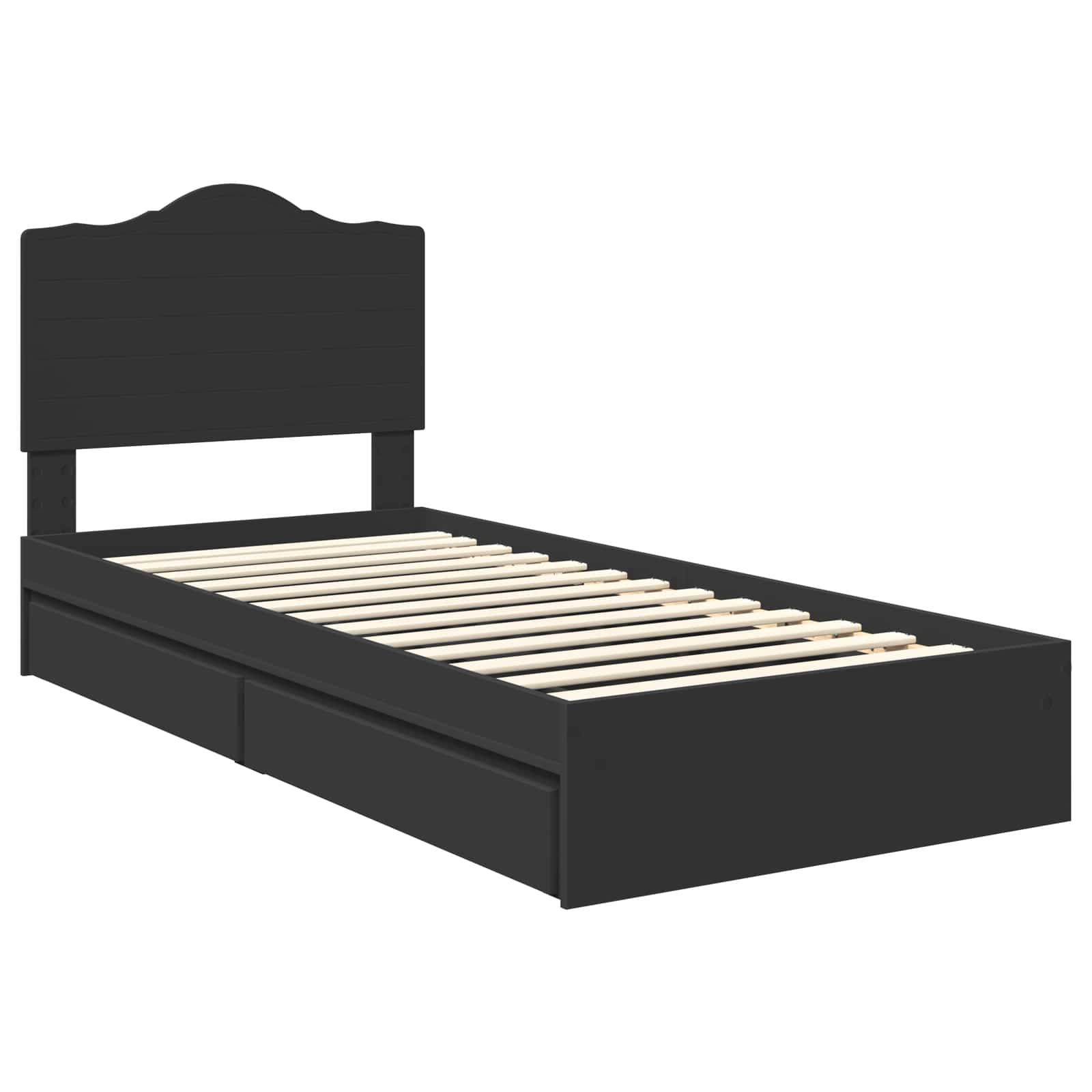 Krevet s od storage Crna 90 x 190 cm Konstruirano drvo
