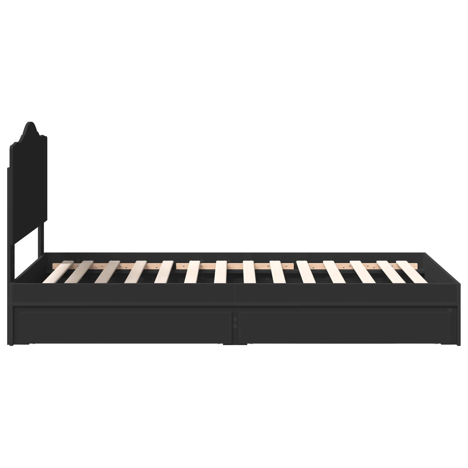 Krevet s od storage Crna 90 x 190 cm Konstruirano drvo