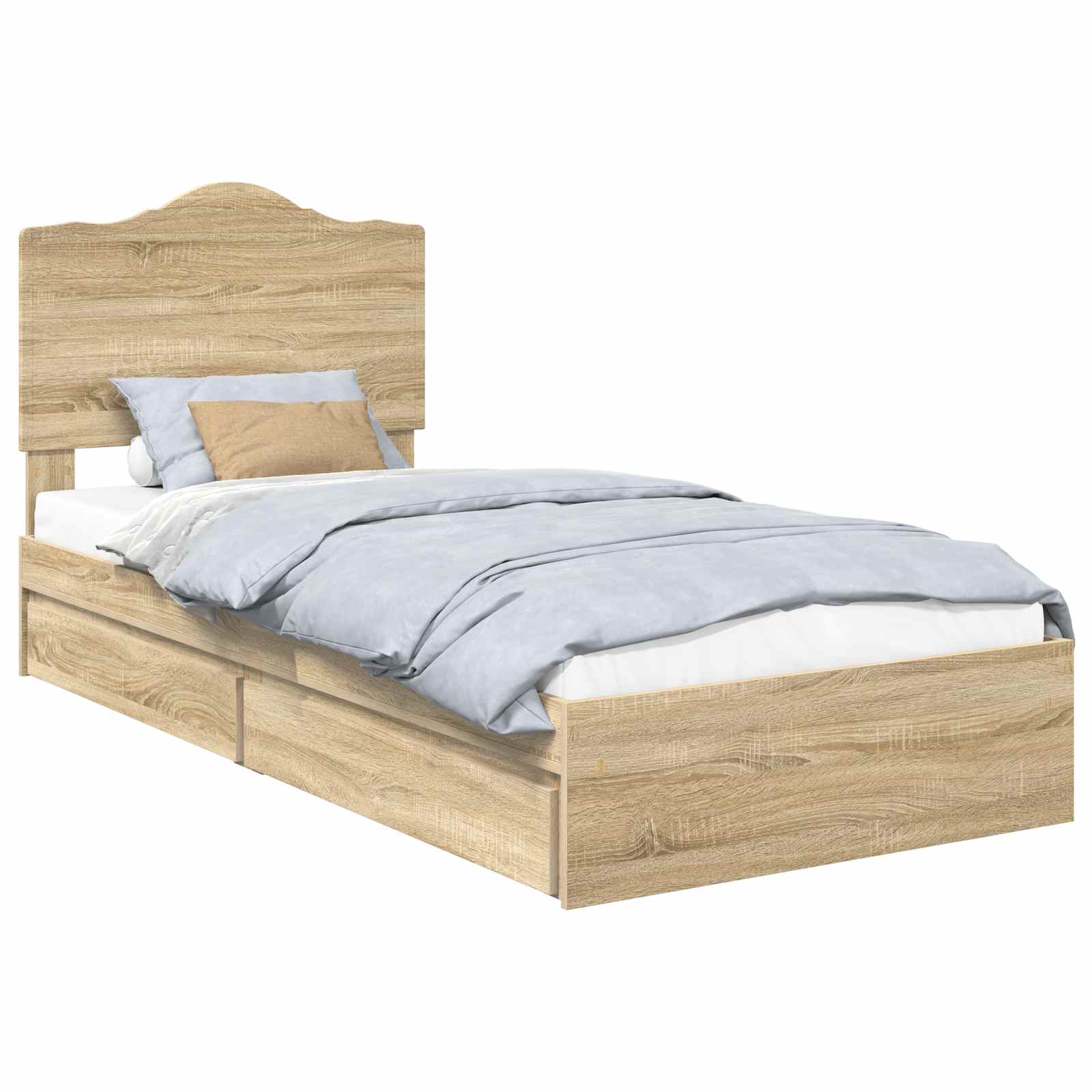 Krevet s od storage Sonoma hrast 90 x 190 cm Konstruirano drvo