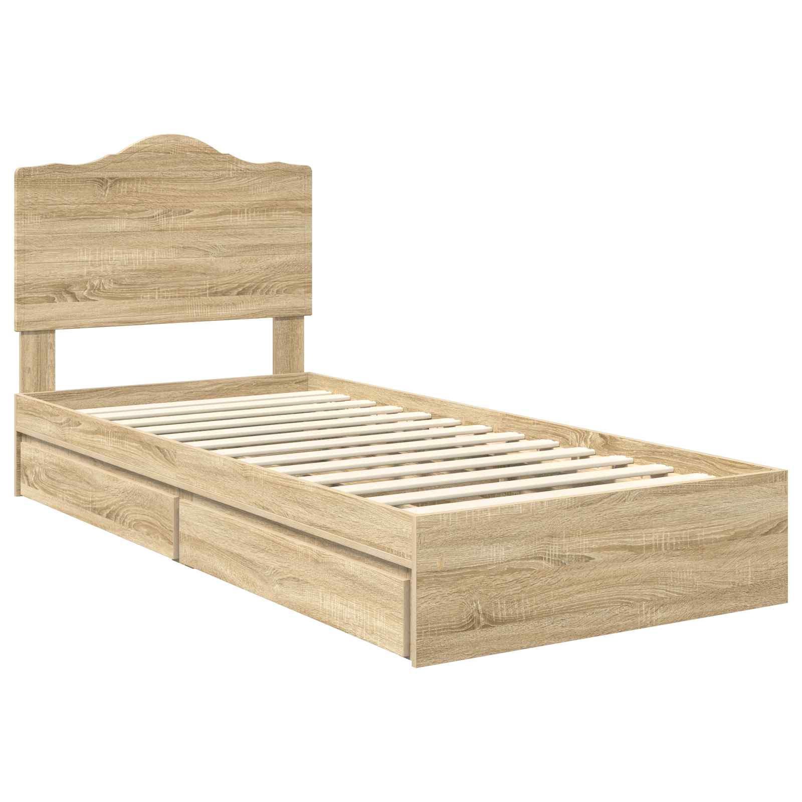 Krevet s od storage Sonoma hrast 90 x 190 cm Konstruirano drvo