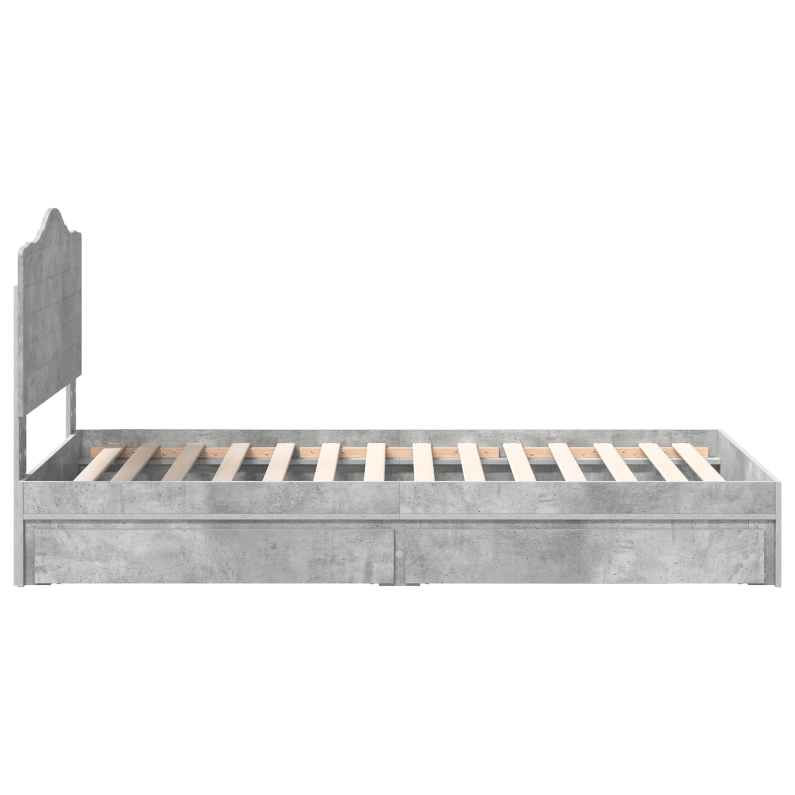 Krevet s od storage Betonski sivi 90 x 190 cm Konstruirano drvo
