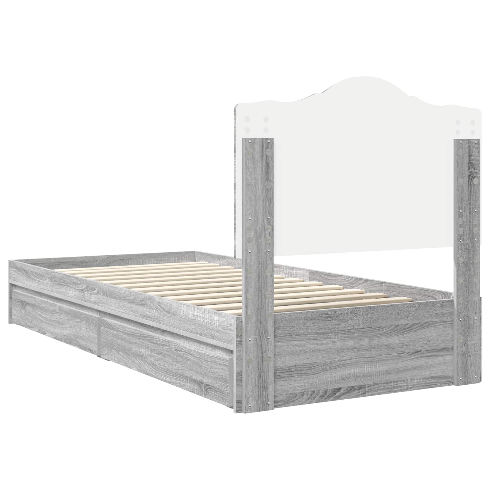 Krevet s od storage Siva Sonoma 90 x 190 cm Konstruirano drvo