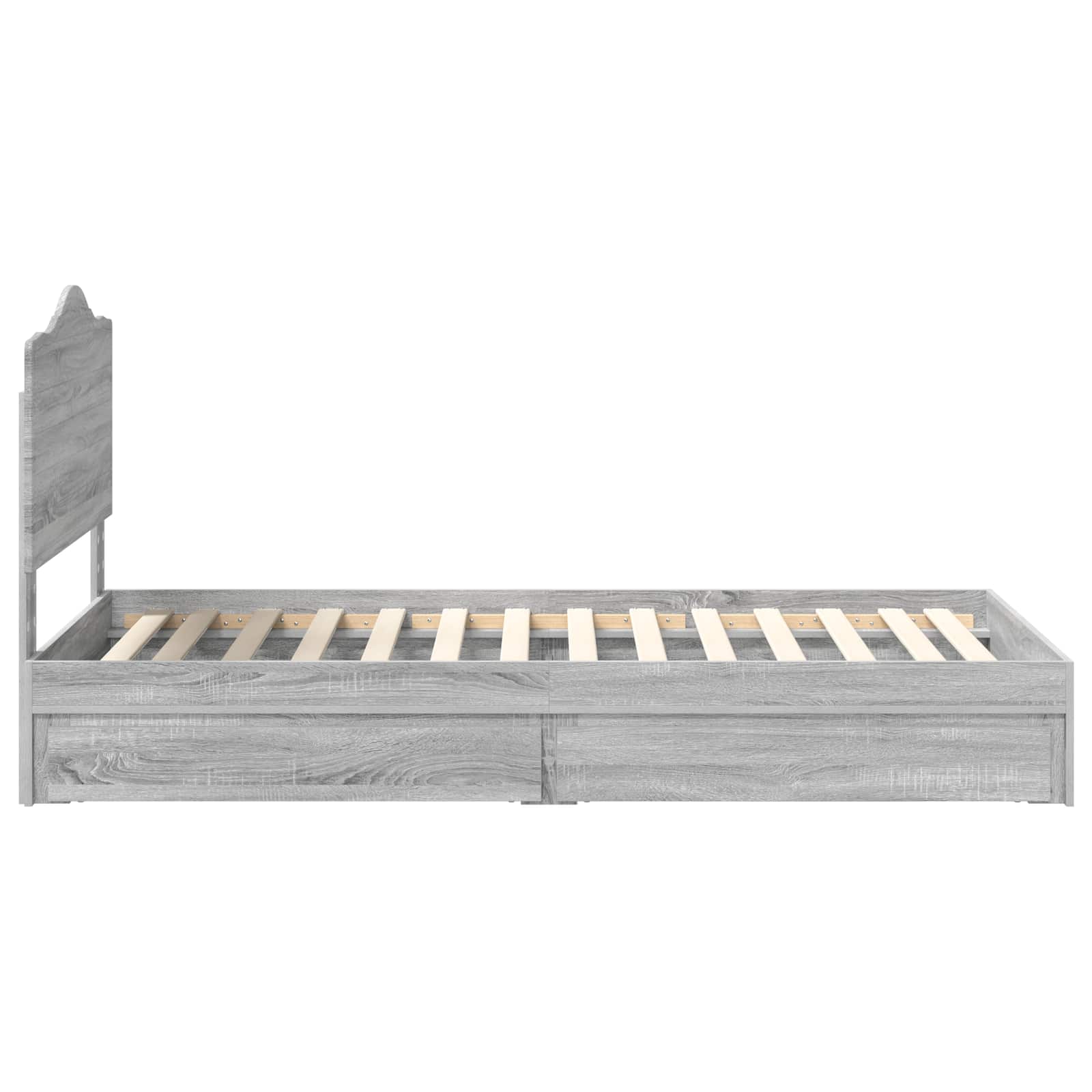 Krevet s od storage Siva Sonoma 90 x 190 cm Konstruirano drvo
