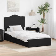 Krevet s od storage Podesiva Crna 70 x 190 cm Konstruirano drvo