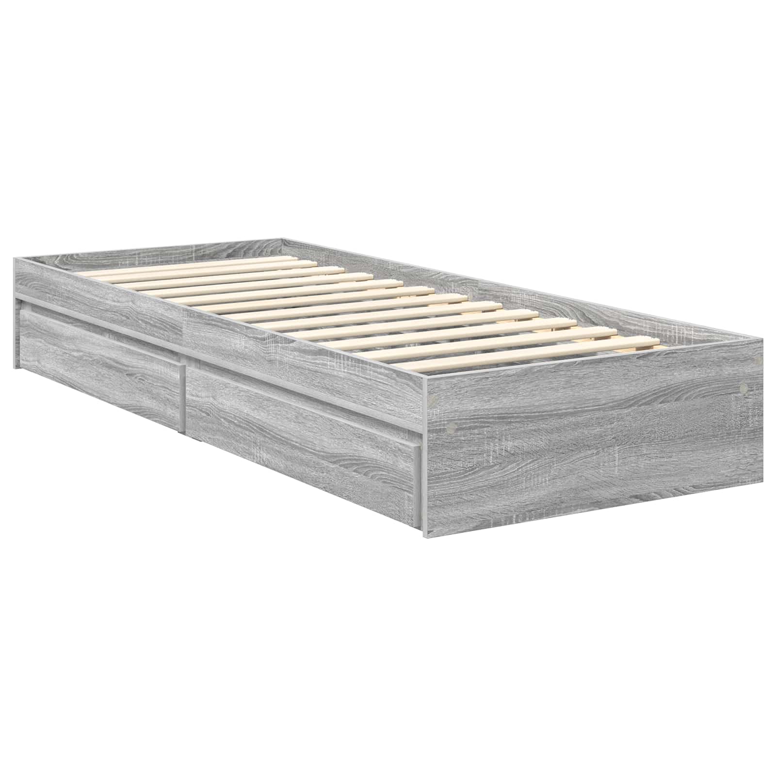 Krevet s od storage Siva Sonoma 70 x 190 cm Konstruirano drvo