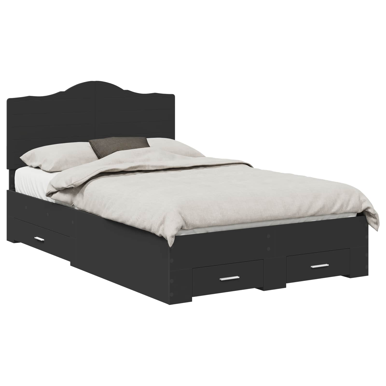 Krevetna konstrukcija Crna 135 x 190 cm Konstruirano drvo