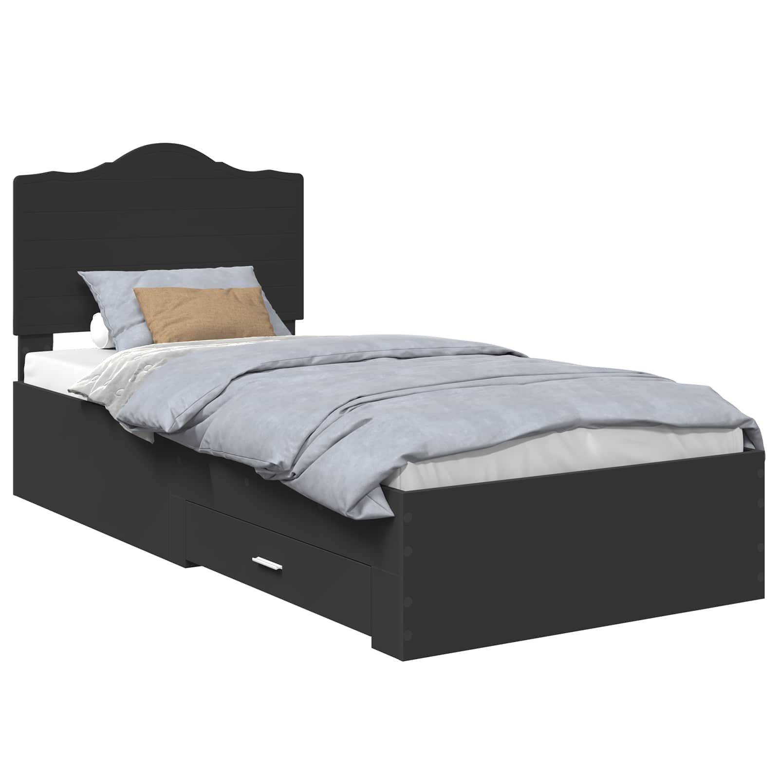 Krevetna konstrukcija Crna 100 x 200 cm Konstruirano drvo