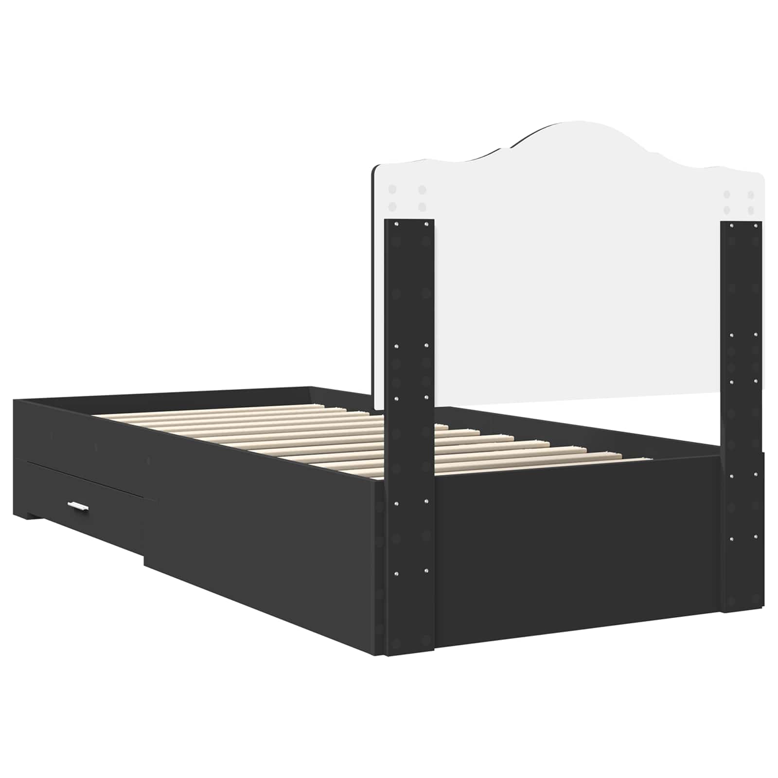 Krevetna konstrukcija Crna 100 x 200 cm Konstruirano drvo