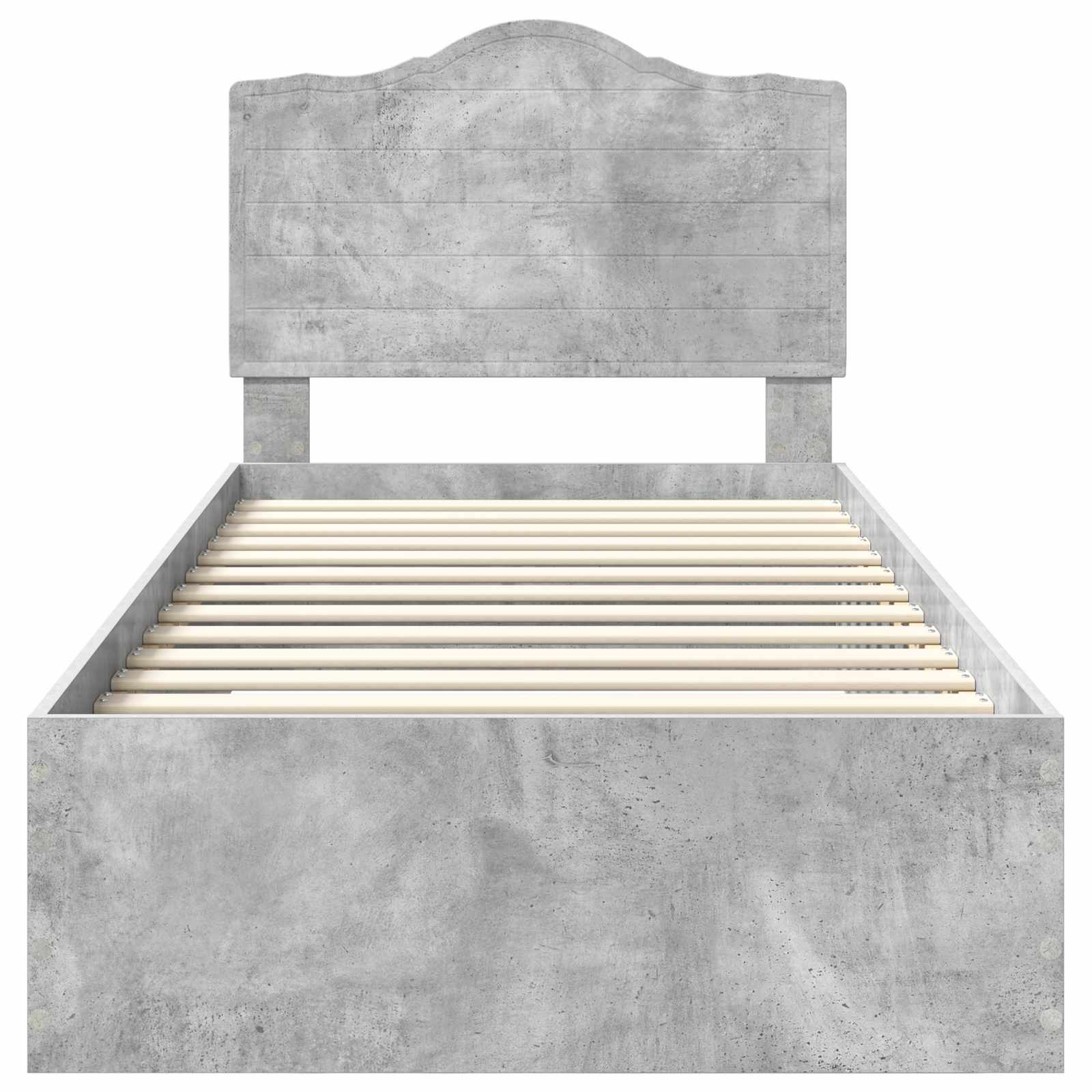 Krevetna konstrukcija s uzglavljem Betonski sivi 90 x 200 cm