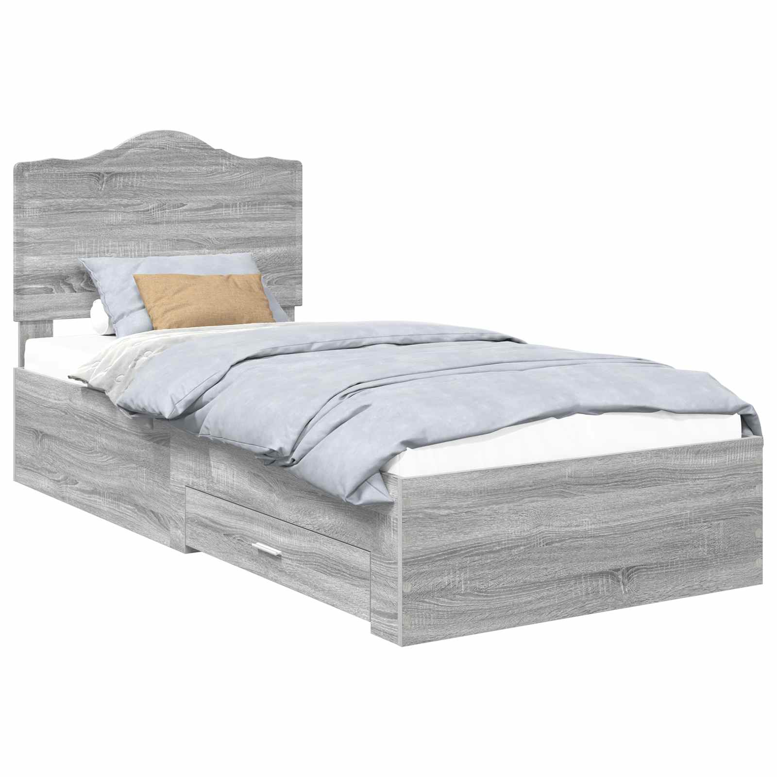 Krevetna konstrukcija Siva Sonoma 90 x 200 cm Konstruirano drvo