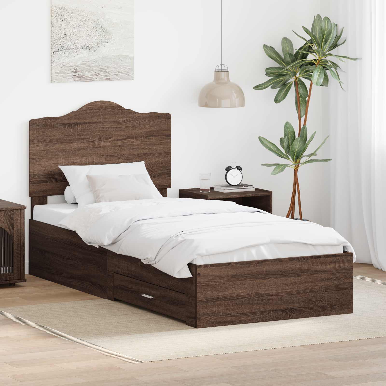 Krevetna konstrukcija Smeđi hrast 70 x 190 cm Konstruirano drvo