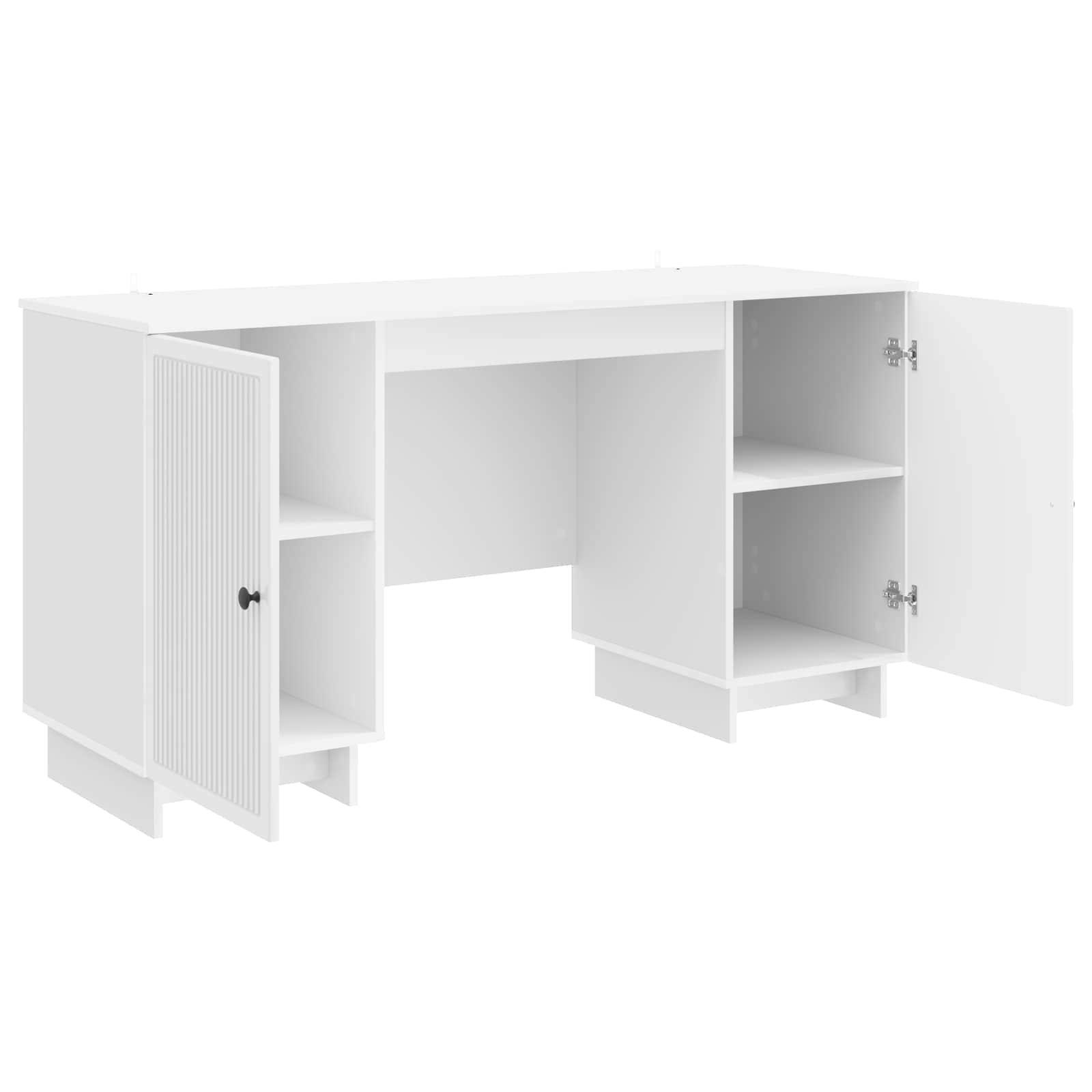 Stol Bijela visokog sjaja Konstruirano drvo 142,5 x 50 x 75 cm