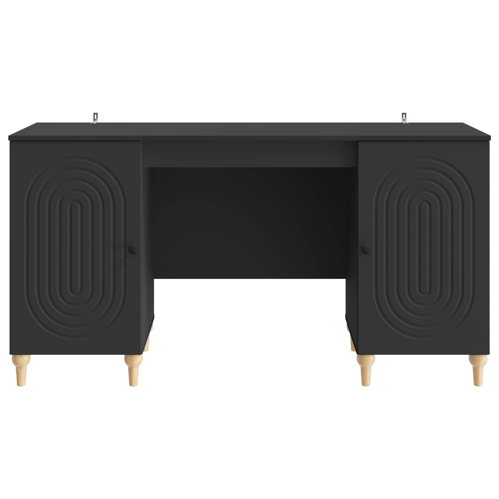 Stol s policom Crna 142,5 x 50 x 75 cm Konstruirano drvo