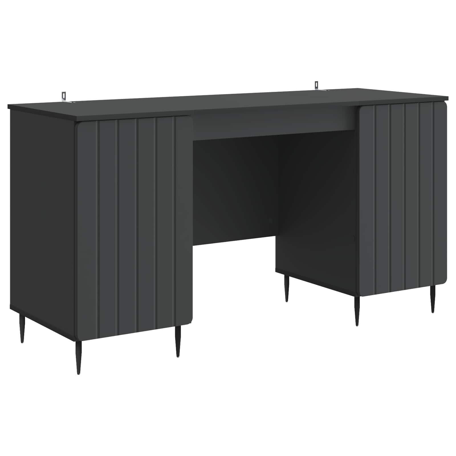 Stol s policom Crna 142,5 x 50 x 75 cm Konstruirano drvo