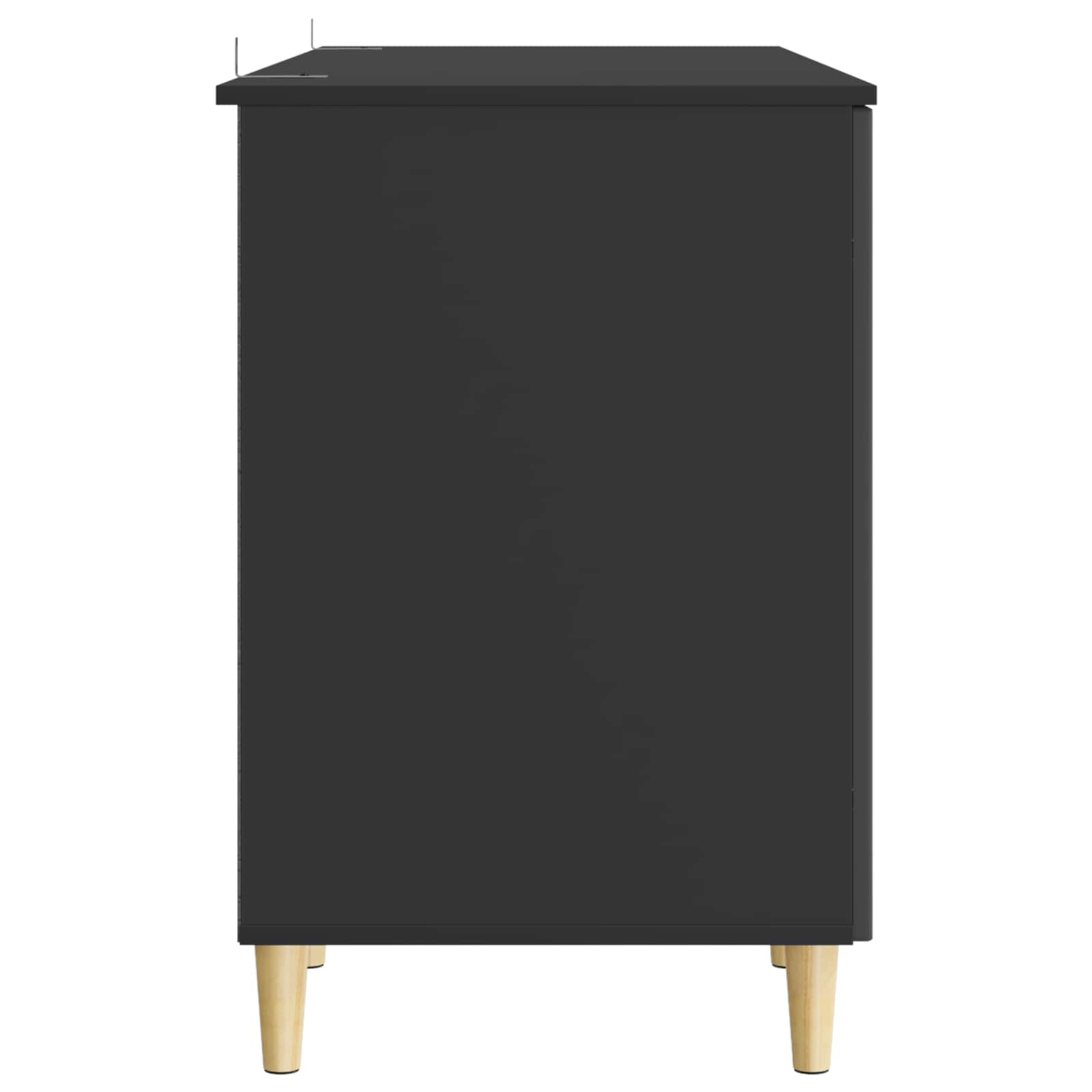 Stol s policom Crna 142,5 x 50 x 75 cm Konstruirano drvo