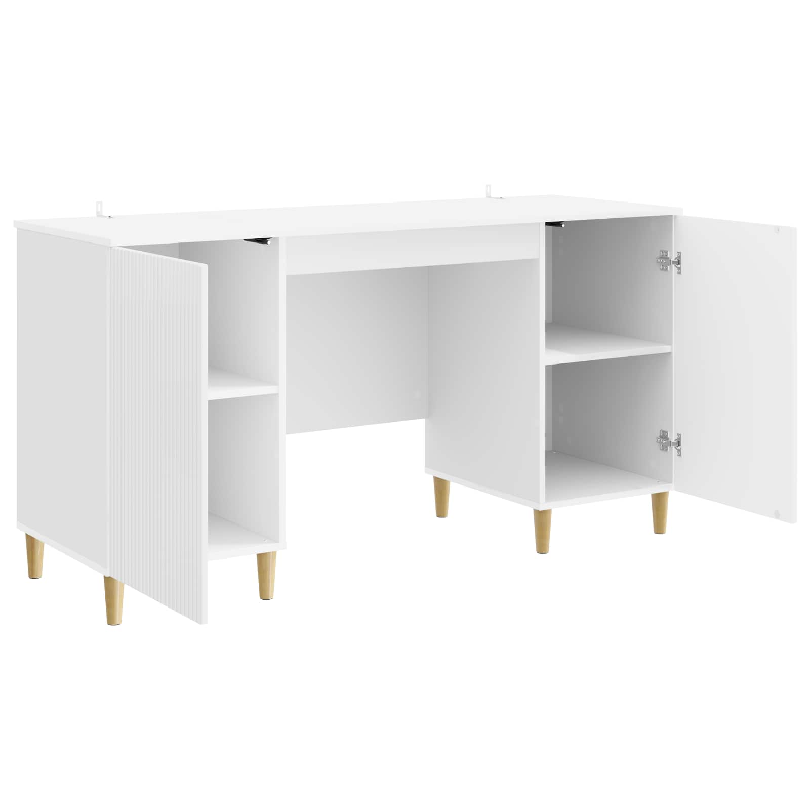 Stol Bijela visokog sjaja 142,5 x 50 x 75 cm Konstruirano drvo